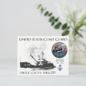 CARTE POSTALE USCGC CACTUS WLB-270 BUOY TENDER (Debout devant)