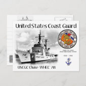 CARTE POSTALE USCGC CHASE WHEC 718 CUTTER (Devant / Derrière)