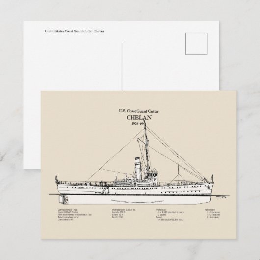 Carte Postale USCGC Chelan - SBD (Devant / Derrière)