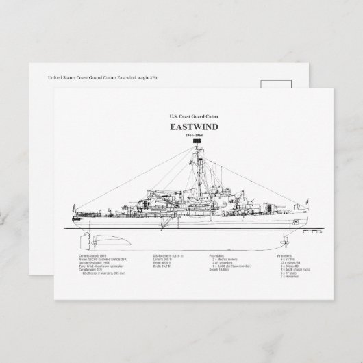 Carte Postale USCGC Eastwind wagb-279 - BD (Devant / Derrière)