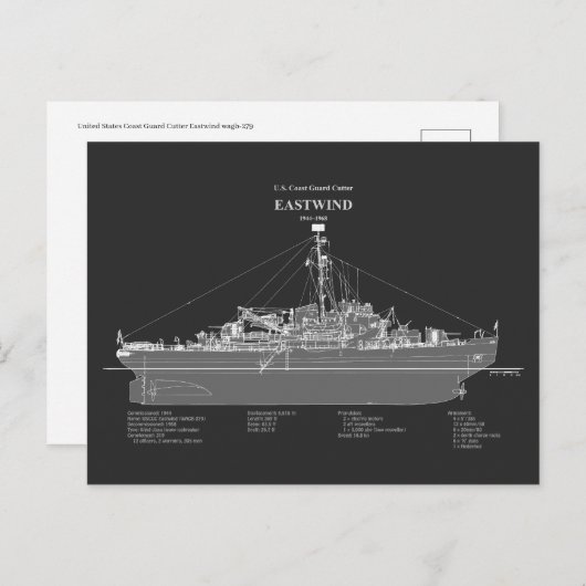 Carte Postale USCGC Eastwind wagb-279 - PD (Devant / Derrière)