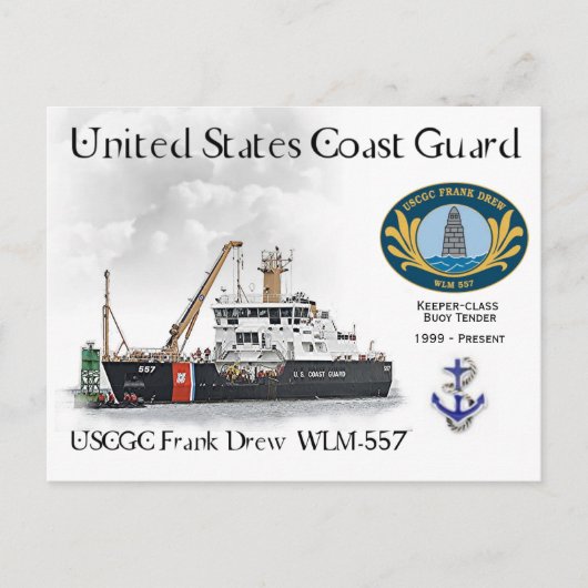 Carte Postale USCGC Frank Drew WLM-557 Buoy Tender (Devant)