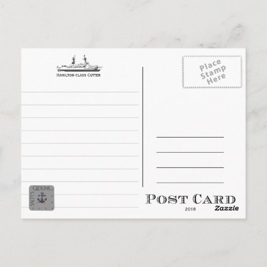 Carte Postale USCGC Gallatin WHEC-721 Cutter (Dos)