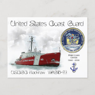 CARTE POSTALE USCGC MACKINAW WAGB-83 ICEBREAKER