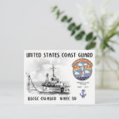 CARTE POSTALE USCGC OWASCO WHEC-39 CUTTER (Debout devant)