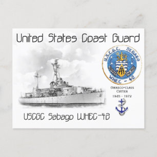 Carte Postale USCGC Sabago WHEC-42 Cutter