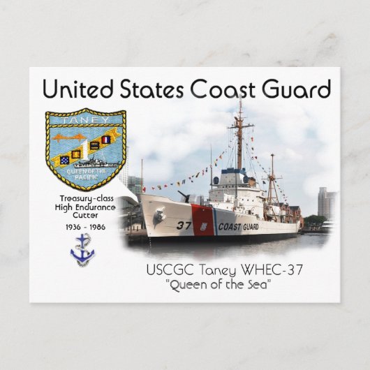 Carte Postale USCGC Taney WHEC-37 Coupe haute endurance (Devant)