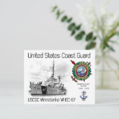CARTE POSTALE USCGC WINNETONKA WHEC-67 CUTTER (Debout devant)