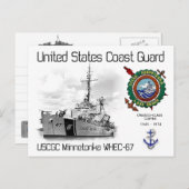 CARTE POSTALE USCGC WINNETONKA WHEC-67 CUTTER (Devant / Derrière)
