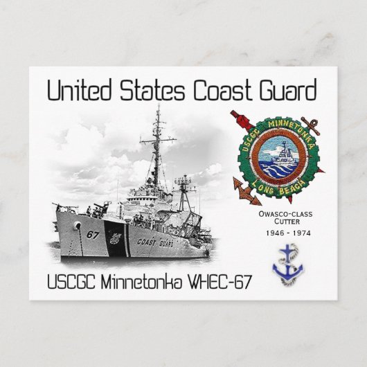 CARTE POSTALE USCGC WINNETONKA WHEC-67 CUTTER (Devant)