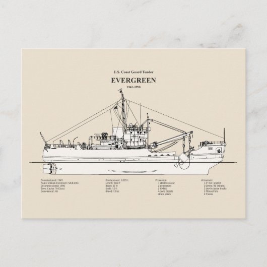 Carte Postale USCGT À feuillage persistant wlb-295 - SBD (Devant)