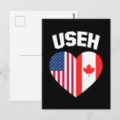 Carte Postale USEH America Canada Drapeau drôle Américain Canadi (Devant / Derrière)