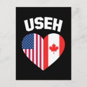 Carte Postale USEH America Canada Drapeau drôle Américain Canadi (Devant)