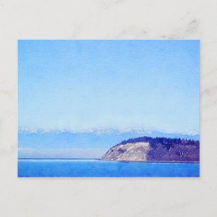 Carte Postale Useless Bay Olympic Mountains Aquarelle