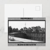 Carte Postale Usine de papier historique à Pepperell Massachuset (Devant / Derrière)