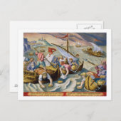 Carte Postale Using Sponges to Collect Naphtha from the Surface (Devant / Derrière)