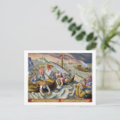 Carte Postale Using Sponges to Collect Naphtha from the Surface (Debout devant)