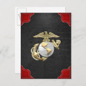Carte Postale USMC Eagle, Globe & Ancre (EGA) [3D] (Devant / Derrière)