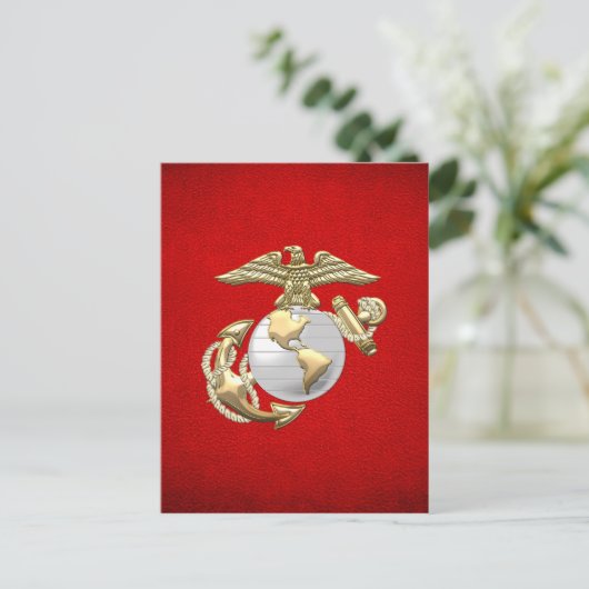 Carte Postale USMC Eagle, Globe & Ancre (EGA) [3D] (Debout devant)