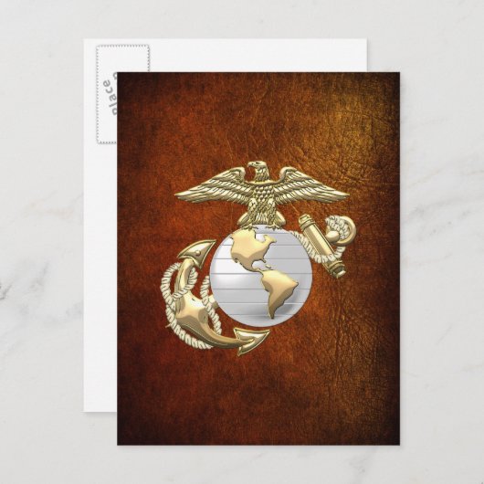 Carte Postale USMC Eagle, Globe & Ancre (EGA) [3D] (Devant / Derrière)
