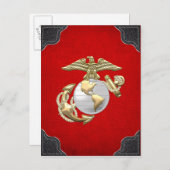 Carte Postale USMC Eagle, Globe & Ancre (EGA) [3D] (Devant / Derrière)