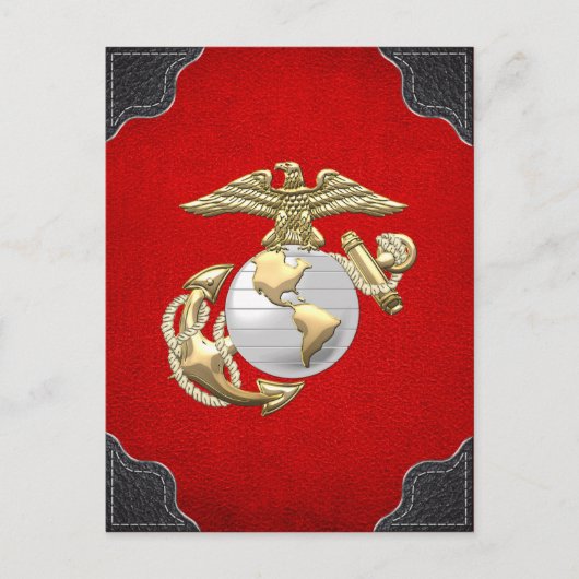 Carte Postale USMC Eagle, Globe & Ancre (EGA) [3D] (Devant)