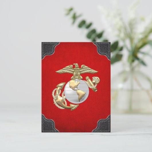 Carte Postale USMC Eagle, Globe & Ancre (EGA) [3D] (Debout devant)