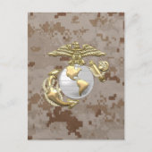Carte Postale USMC Eagle, Globe & Ancre (EGA) [3D] (Devant)