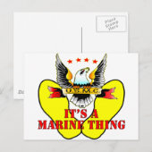 Carte Postale USMC empreintes jaunes C'est une chose de Marine (Devant / Derrière)