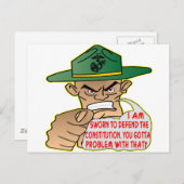 Carte Postale USMC Je suis juré de défendre la constitution (Devant / Derrière)
