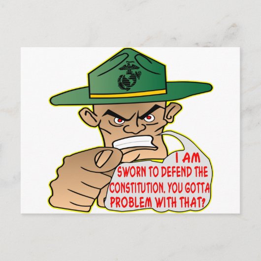 Carte Postale USMC Je suis juré de défendre la constitution (Devant)