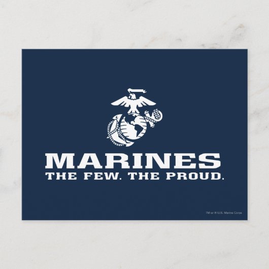 Carte Postale USMC Les rares Logo Fiers Empilés - Blanc (Devant)