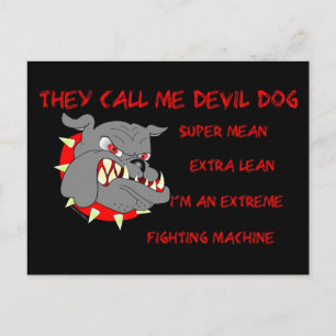 Carte Postale USMC On m'appelle Devil Chien