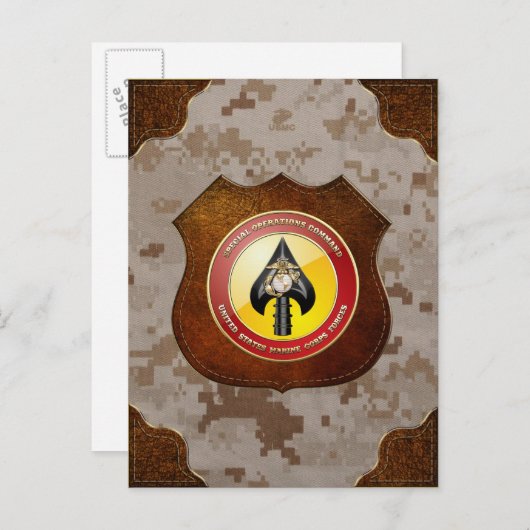 Carte Postale USMC Opérations spéciales (MARSOC) [3D] (Devant / Derrière)