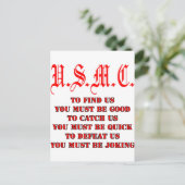 Carte Postale USMC pour nous attraper ou nous vaincre (Debout devant)