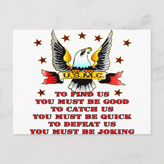 Carte Postale USMC Retrouvez-nous Attrapez-nous Défaites-nous Vo (Devant)
