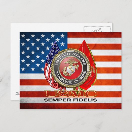 Carte Postale USMC Semper Fi [édition spéciale] [3D] (Devant / Derrière)