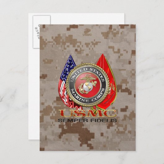 Carte Postale USMC Semper Fi [édition spéciale] [3D] (Devant / Derrière)