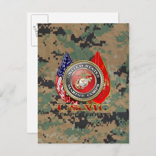 Carte Postale USMC Semper Fi [édition spéciale] [3D] (Devant / Derrière)