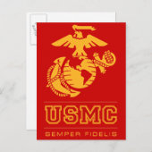 Carte Postale USMC Semper Fidelis [Semper Fi] (Devant / Derrière)
