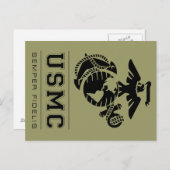 Carte Postale USMC Semper Fidelis [Semper Fi] becomes (Devant / Derrière)