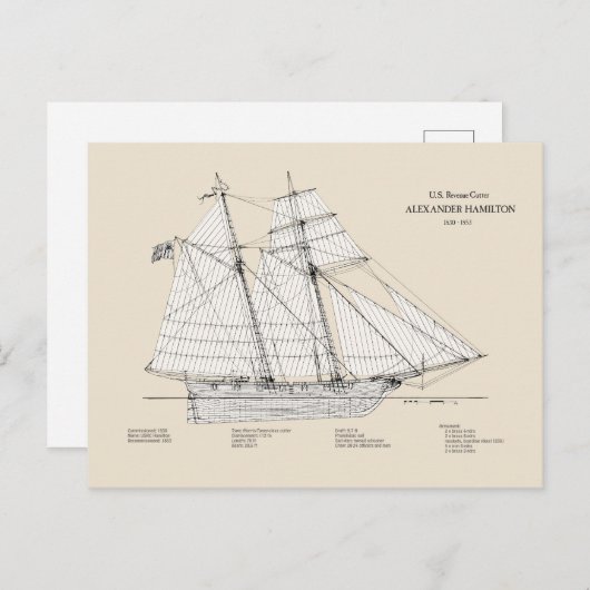 Carte Postale USRC Alexander Hamilton - SBD (Devant / Derrière)