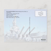 Carte Postale USS Alabama (BB-60), Mobile, AL (Dos)