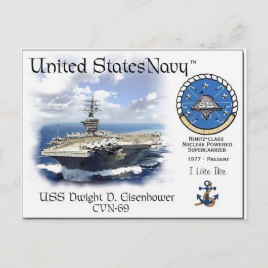 Carte postale USS DWIGHT D. EISENHOWER CVN-69 (Devant)
