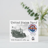 CARTE POSTALE USS FREMONT APA-44 ATTACK TRANSPORT POSTCARD (Debout devant)