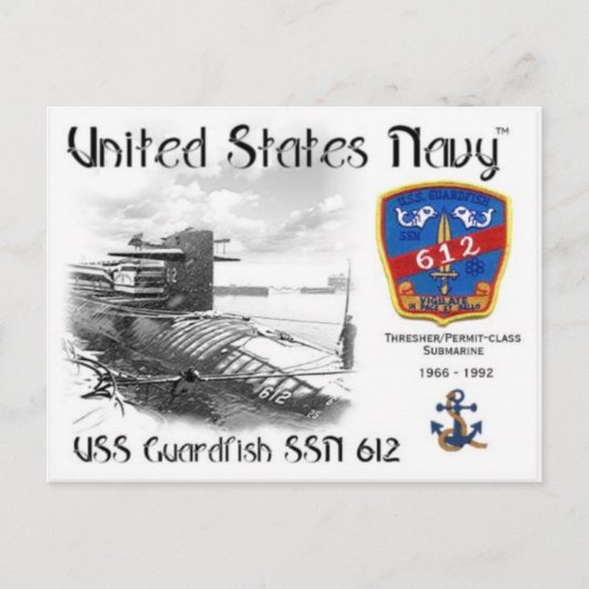 Carte Postale USS GUARDFISH SSN-612 POSTCARD z (Devant)