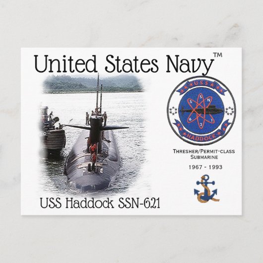 CARTE POSTALE USS HADDOCK SSN-621 SOUS-MARINE POSTCARD (Devant)