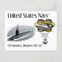 USS HYMAN G. RICKOVER SSN-795 SOUS-MARINE A POSTCA