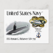 CARTE POSTALE USS HYMAN G. RICKOVER SSN-795 SOUS-MARINE A POSTCA (Devant)