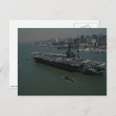 Carte Postale USS John F. Kennedy", entrant dans le Hudson R de  (Devant / Derrière)